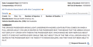 Illustration for article titled Is Nissan's passenger airbag problem really a new problem?